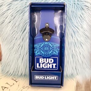 Bud Light, Beer Bottle, Opener, Wooden, Metal Opener, New In Box